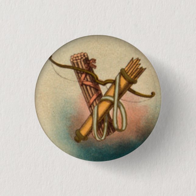 Bogen-Pfeil-Bündel des Stock-Knopfes Button (Vorderseite)