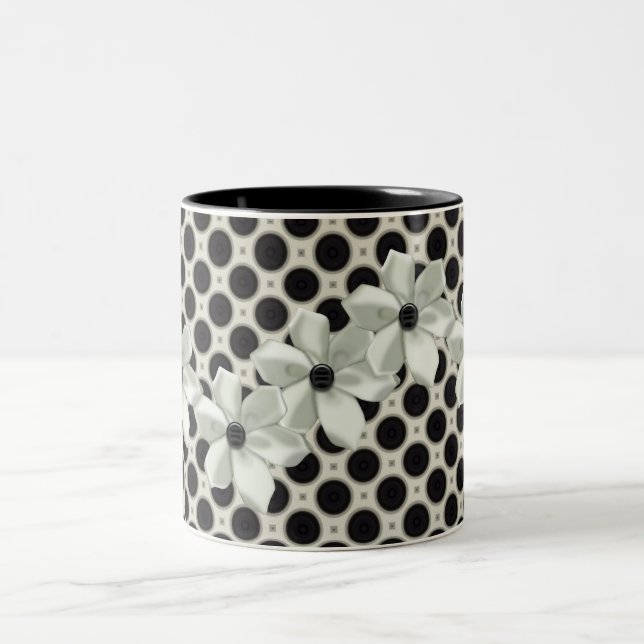 Bögen u. Polka-Punkt-zusammenpassende Sets Zweifarbige Tasse (Mittel)