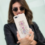 Bogen und Blüten Blumenrosa Case-Mate iPhone Hülle<br><div class="desc">Boho und rustikale Handycase mit handgezeichneter Abbildung von Bögen und Blume in rosa und lila Farben.</div>