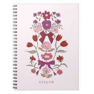 Bogen und Blüten Rustikale Magenta Notizblock