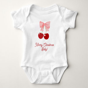 Bogen und Kirschen, individuelle Weihnachtsgrüße Baby Strampler
