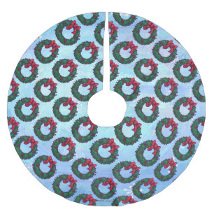 Bogen von Holly Polyester Weihnachtsbaumdecke