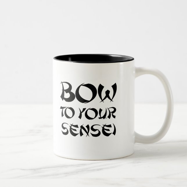 BOGEN ZU IHREM SENSEI T - Shirt Zweifarbige Tasse (Rechts)