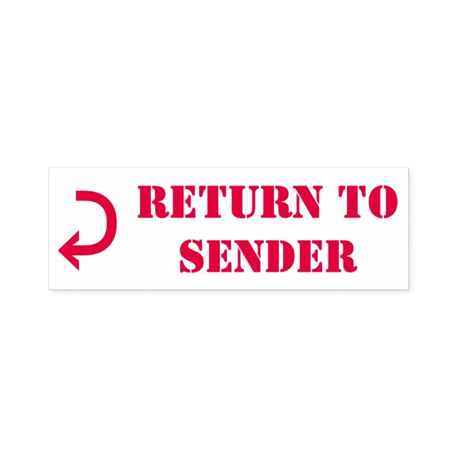 Bogenarme "Return To Sender"-Kautschuk-Briefmarke Permastempel (Design)