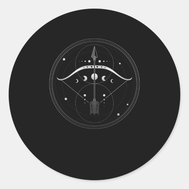 Bogenbogen und Bogenbogen Heilige Geometrie Runder Aufkleber (Vorderseite)