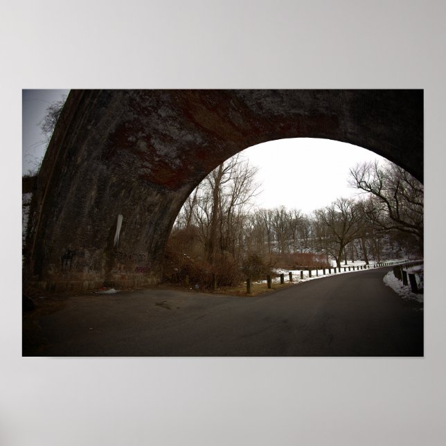 Bogenbrücke im Winter Poster (Vorne)