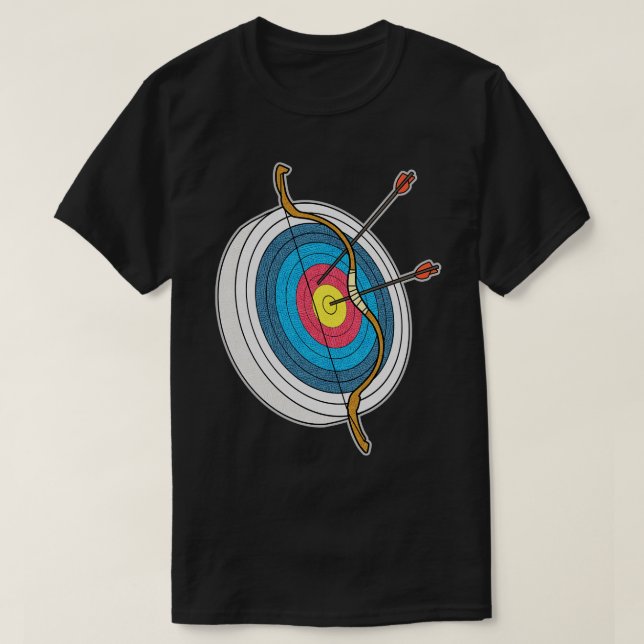 Bogengeschenk Druckbogen und Pfeile drucken T-Shirt (Design vorne)