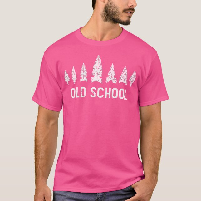 Bogenjagd Old School Pfeilspitzen T-Shirt (Vorderseite)