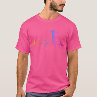 Bogenschießen Archer Girl Heartbeat Rainbow T-Shirt
