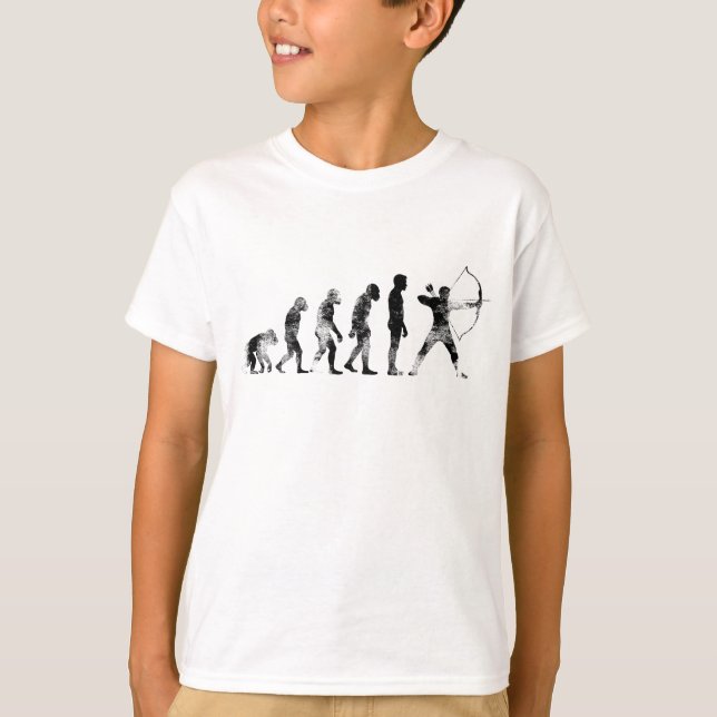Bogenschießen der Vintagen Evolution Retro T-Shirt (Vorderseite)