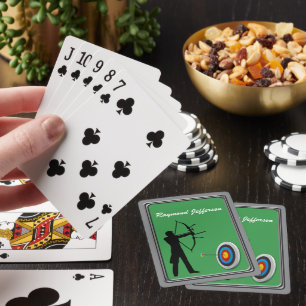 Bogenschießen Männliche Bogenschützen-Silhouette u Spielkarten