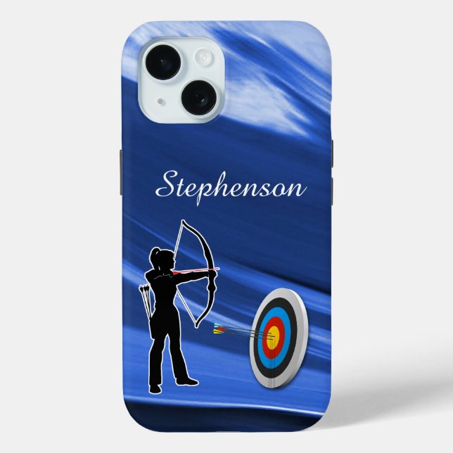 Bogenschießen - Silhouette einer Bogenschützin und Case-Mate iPhone Hülle (Rückseite)