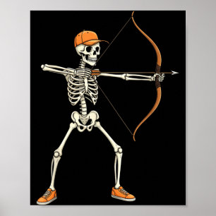 Bogenschießen Skelett Halloween Lustig für Männer Poster