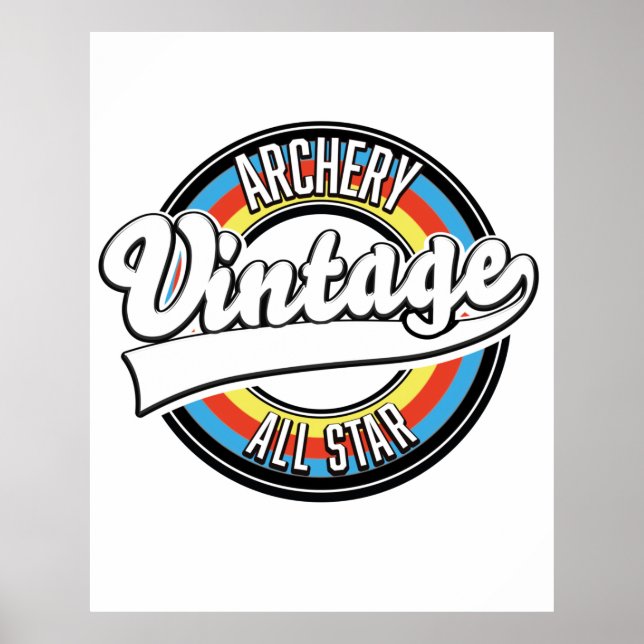 Bogenschießen Vintages Allstar-Logo Poster (Vorne)
