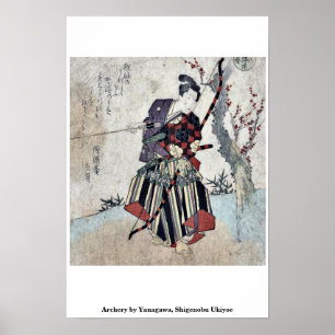 Bogenschießen von Yanagawa, Shigenobu Ukiyoe Poster