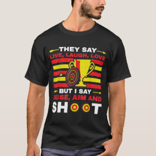 Bogenschießen, wie ich sage, soll ihn anheben und T-Shirt