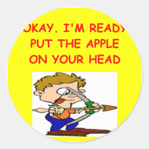 BOGENSCHIESSEN-Witz Runder Aufkleber