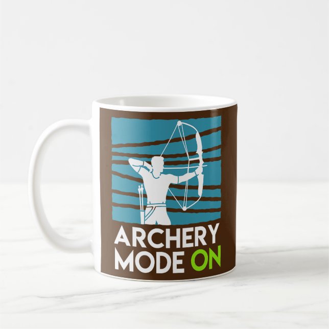 Bogenschießmodus Ein Compoundbogen-Schütze  Kaffeetasse (Links)