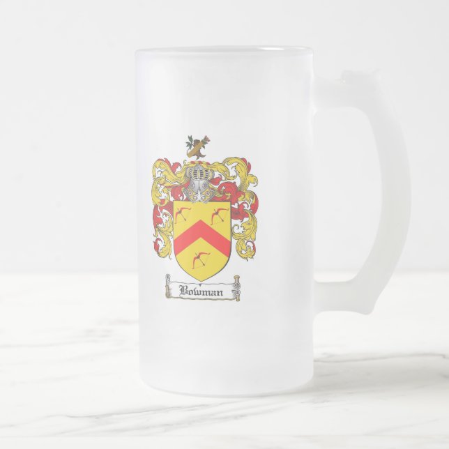 BOGENSCHÜTZE-FAMILIENWAPPEN - BOGENSCHÜTZE-WAPPEN MATTGLAS BIERGLAS (Rechts)