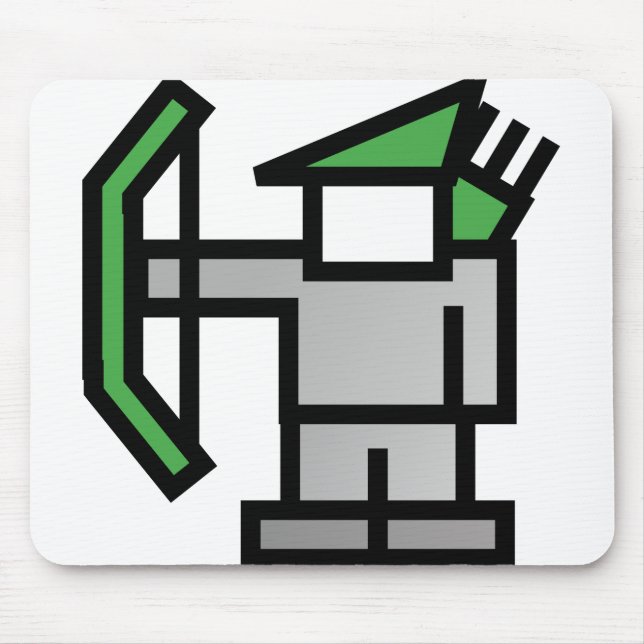 Bogenschütze in Grün Mousepad (Vorne)