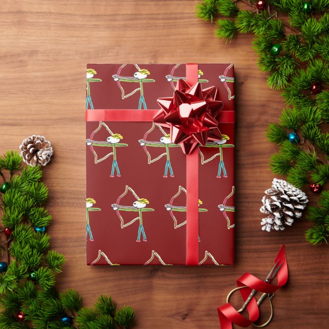 Bogenschütze Stickman Geschenkpapier (Feiertagsgeschenk)