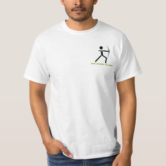 Bogenschützen mit seinem Bogenschwarz, grüner Boge T-Shirt (Vorderseite)
