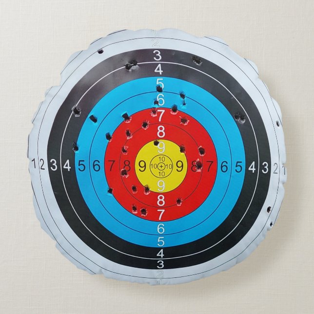 BogenTarget Doppelseitiges Rundwurfkissen Rundes Kissen (Vorderseite)