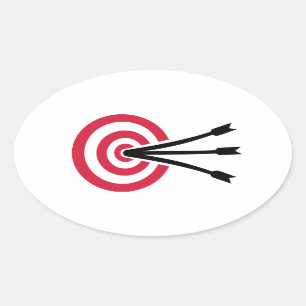 Bogenziel Ovaler Aufkleber