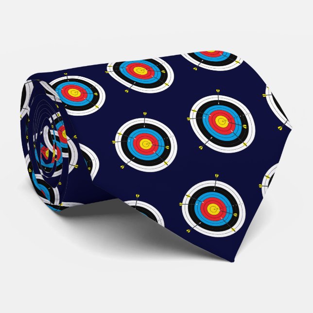 Bogenziele und Pfeile Gemustert Krawatte (Gerollt)