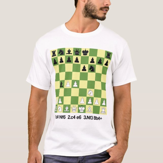 Bogo-indische Verteidigungsschachöffnung Shirt Sch (Vorderseite)