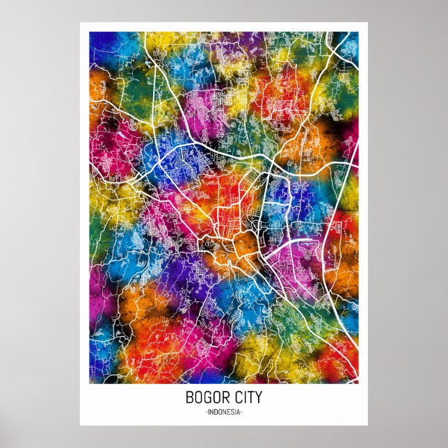Bogor City Indonesia City Karte Poster (Vorne)