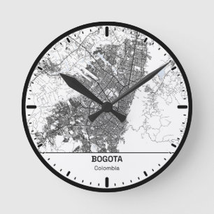 Bogota Clock City Line Art Runde Wanduhr