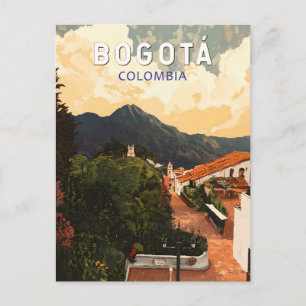 Bogota Colombia Illustration Travel Art Vintag Postkarte