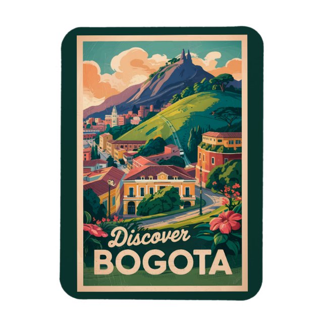 Bogota Colombia - Kunst Vintag Magnet (Vertikal)
