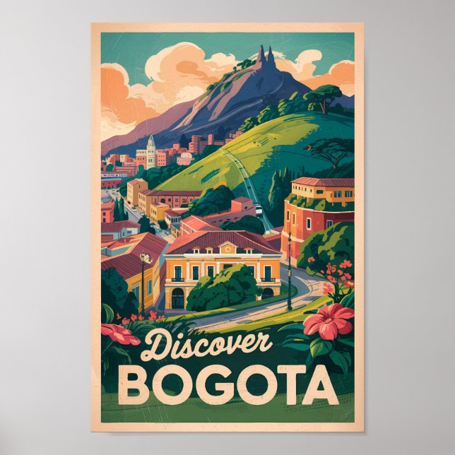 Bogota Colombia - Kunst Vintag Poster (Vorne)
