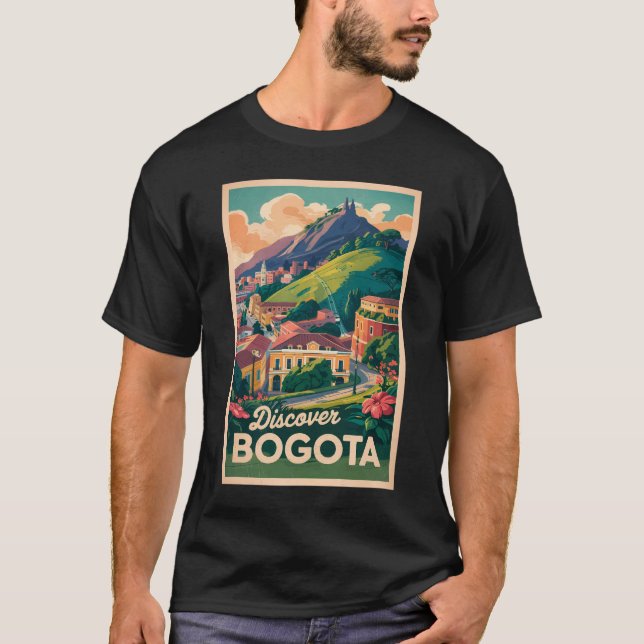Bogota Colombia - Kunst Vintag T-Shirt (Vorderseite)
