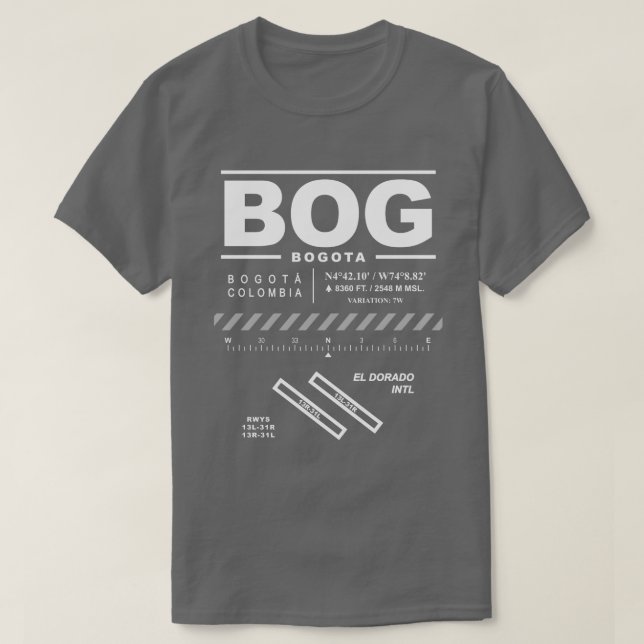 Bogota El Dorado International Airport BOG T-Shirt (Design devant)