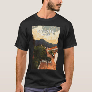 Bogota Kolumbien Illustration Reise Kunst Vintage T-Shirt
