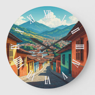 Bogota Kolumbien La Candelaria Große Wanduhr