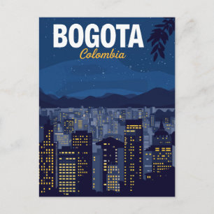 Bogotá Kolumbien Skyline Nacht Postkarte