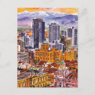 Bogota, Kolumbien Stadtbild Wasserfarbenmalerei Postkarte