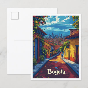 Bogota Kolumbien Vintage-Kunst-Reiseillustration Postkarte