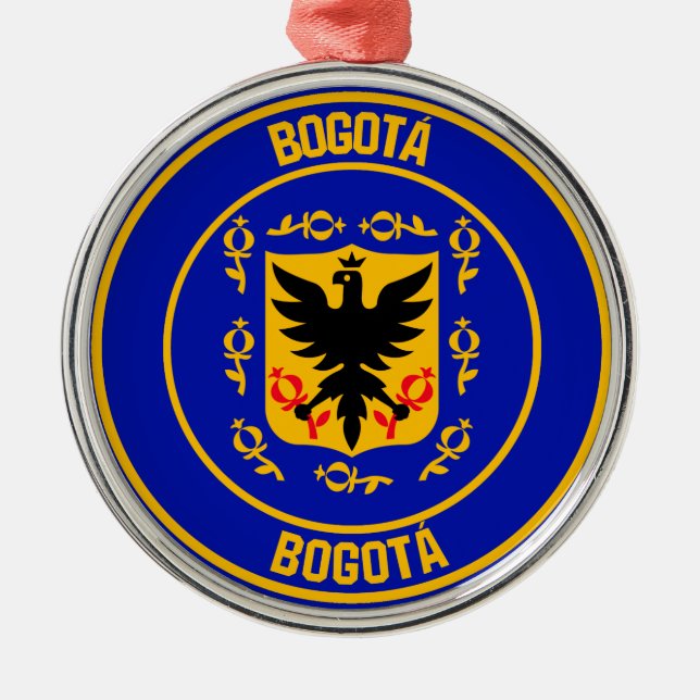 Bogotá RundEmblem Ornament Aus Metall (Vorne)
