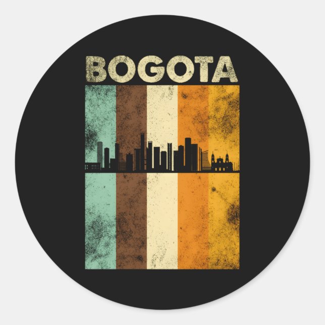 Bogota Skyline Kolumbien Kolumbien Südamerika Fa Runder Aufkleber (Vorderseite)