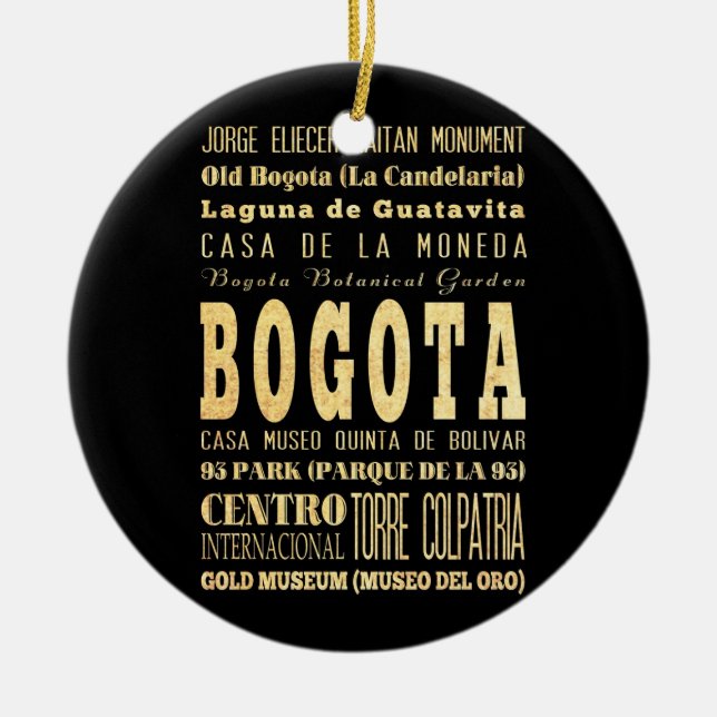 Bogota-Stadt der Kolumbien-Typografie-Kunst Keramikornament (Vorne)