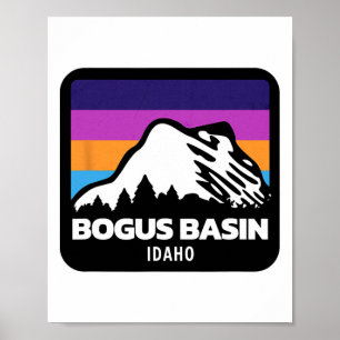 Bogus Becken Idaho Skifahren Snowboarden Poster