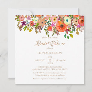 Bohème Aquarelle Nuptiale Douche Invitation