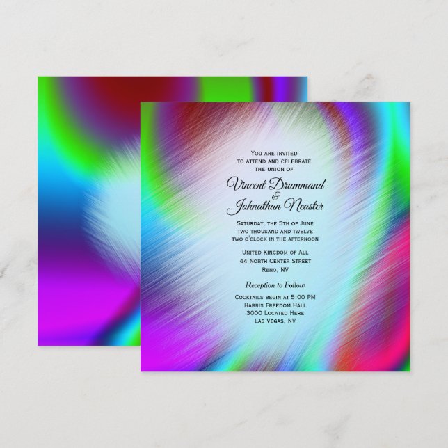 Bohème Arc-en-ciel Conception Mariages Invitations (Devant / Derrière)