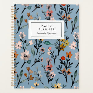 Bohème Beauté Doux Bleu Aquarelle Florale