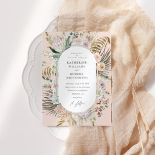 Bohême Blush Élégant Faire-part de mariage Floral